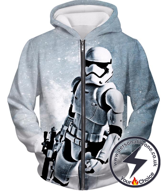 Star Wars Star Wars Stormtrooper Cool White Action Zip Up Hoodie